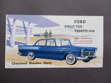 Brochure/sales brochure Ford Vedette 1958 Chambord-Beaulieu-Marly Simca
