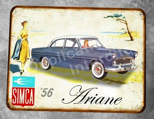 Plaque metal vintage simca - metal,