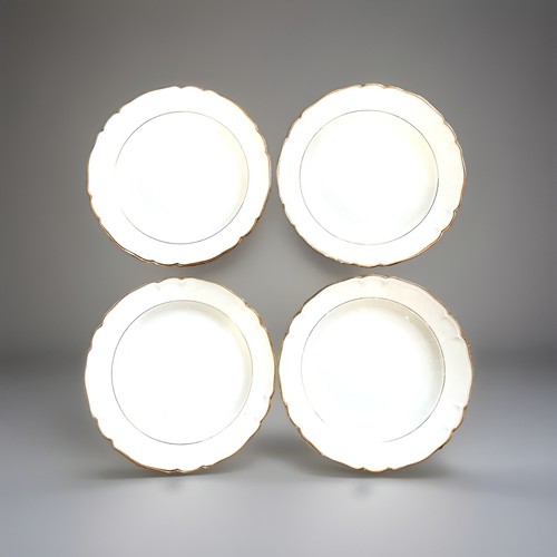 Assiettes creuses blanc or - blanc, &