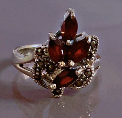 Ancienne bague argent grenat - ancienne,