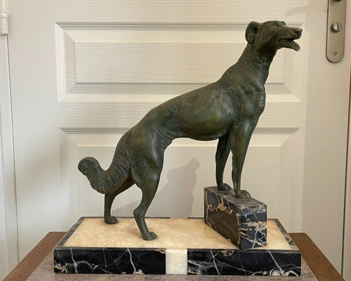 Ancien statue figurine chien - ancien,