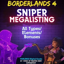 Borderlands 4 (BL4) ? Sniper - GODROLL MEGALIST ✨ All Types/Elements/Bonuses ✨