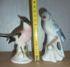 1 German Porcelain Bird + 1 Blue Porcelain Bird Figurine Figurine