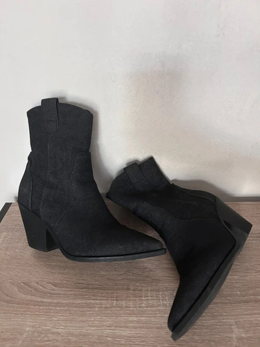 Bottines texanes denim - denim, noir