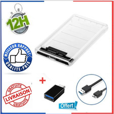 Boitier Externe Disque Dur transparent USB 3.0 2.5 pouces pour SATA HDD et SSD