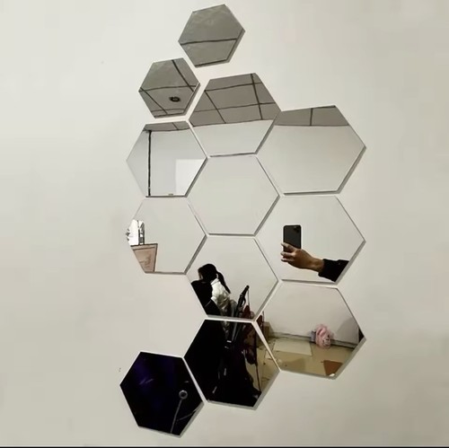 Miroir adhésif hexagonal - miroir,