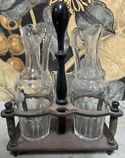 Servant Oil Vinegar Crystal Molded Display Stand Tableware