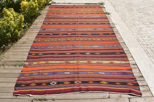 Tapis turc kilim 5x11 - , tissé