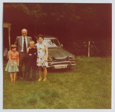 Citroen Ami 6 family car front pose? - Vintage snapshot photo c. 1970