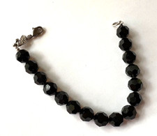Swarovski Black Crystal Bead Bracelet 7 3/4"