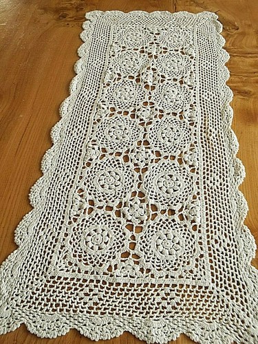 Chemin table crochet coton - chemin,