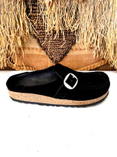 BIRKENSTOCK Slippers Sabot Clogs Suede  Black  Size L6/M4