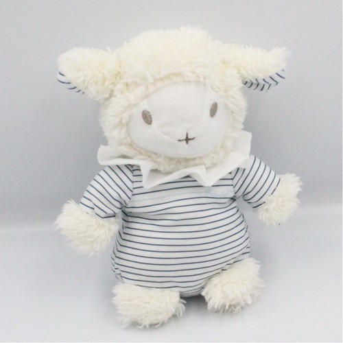 Doudou mouton blanc - , rayé