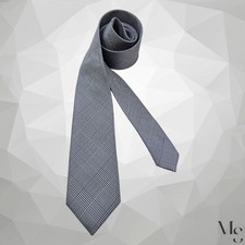 IZAC Gray Glen Chek Silk Hand Made Tie 60”-2.75" EX COND