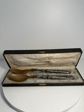 Ancien Couvert à Salade Corne