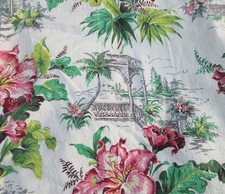 Vintage Hibiscus Barkcloth