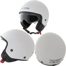 Casque Moto Scooter Vintage Jet Visiere pare soleil ECE 22-06 Blanc SonicMoto