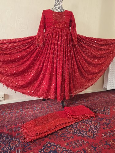 Robe maxi femme rouge dentelle