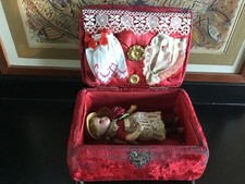 Mignonnette poupée ancienne, tête porcelaine,  marquée 2 , 12,5 cm