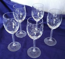 5 VERRES À VIN BLANC CRISTAL