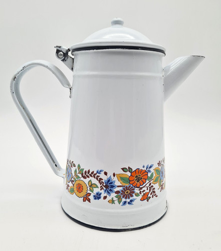Cafetière émaillée blanc - cafetière,