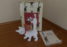 LE CHATS DE DUBOUT Cat Figurine White Cat Red Bow w/Box EUC