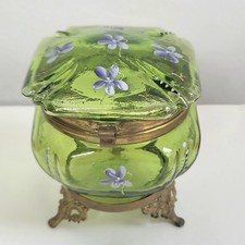 Boîte Poudrier en Verre Vert
