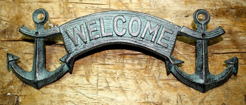 Cast iron anchor welcome - anchor,