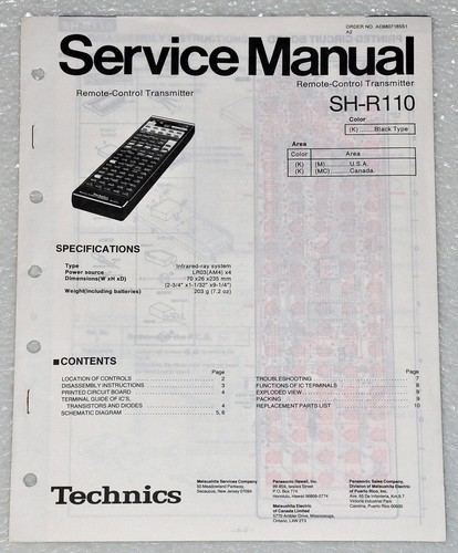 Technics r110 remote - technics,