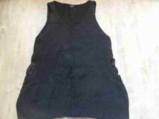 HEBBEDING beau pull long en tricot noir taille 3 L TOP KD417