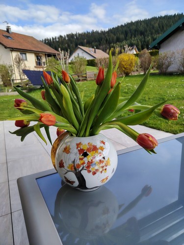 Vase porcelaine tettau bavaria - porcelaine,