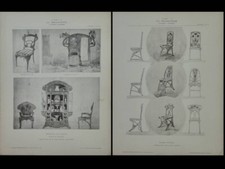 LEON FAGNEN, MEUBLES ET SIEGES, ART NOUVEAU - 2 PLANCHES 1899 -