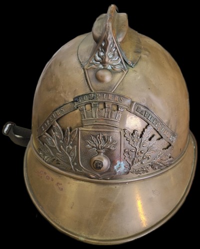 Ancien casque pompiers - ancien, de