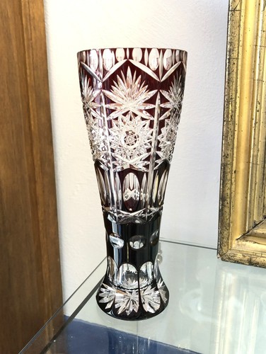 Vase cristal taillé - vase,