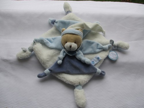 Doudou ours blanc bleu petit - doudou,