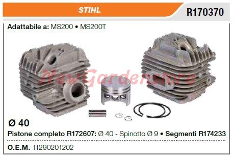Cylindre piston segments stihl - piston,