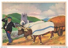 APDP9-0548-ILLUSTRATOR-HOMUALK - Antique Solid Wooden Four Wheel Trolley