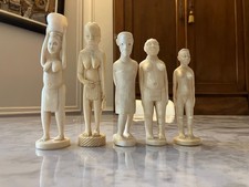 5 statuettes ethniques  femmes africaines art déco