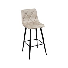 Tabouret en velours gris