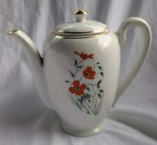 Antique teapot decor poppies, Sarreguemines and Digoin, Joel model, opaque