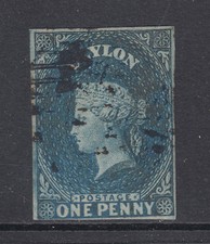 Ceylon Sc 3a used 1857 1p deep
