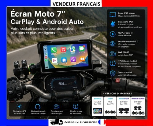 écran moto pouces carplay - moto, 7