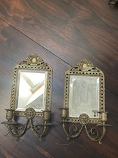 Paire D’appliques Miroir En