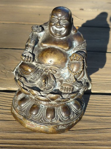 Statuette bouddha rieur bronze - statuette,