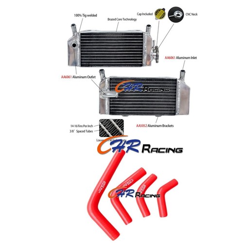 Aluminum radiator red hose - aluminum, radiator+red