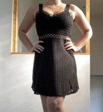 Robe Noir Crochet Sexy Ete