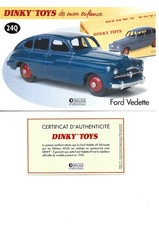 DINKY TOYS Fiche + Certificat
