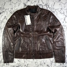 BELSTAFF Mens Dark Deep Copper Legacy Outlaw Leather Jacket SIZE UK38 IT48 NEW