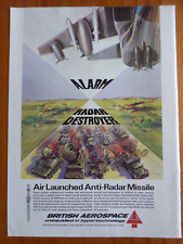 9/1984 PUB BRITISH AEROSPACE ALARM AIR LAUNCHED ANTI RADAR MISSILE ORIGINAL AD