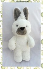 Doudou Peluche Lapin Blanc Et Gris Nounours